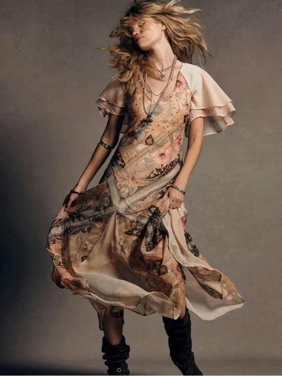 🆕 Free People Celestial Nights Maxi Dress in Fairy Combo Print - Picture 4 of 8